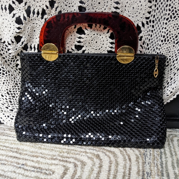 Vintage Black Metal Mesh Handbag - Picture 1 of 13